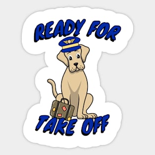 Funny Pilot Brown Big Dog Sticker